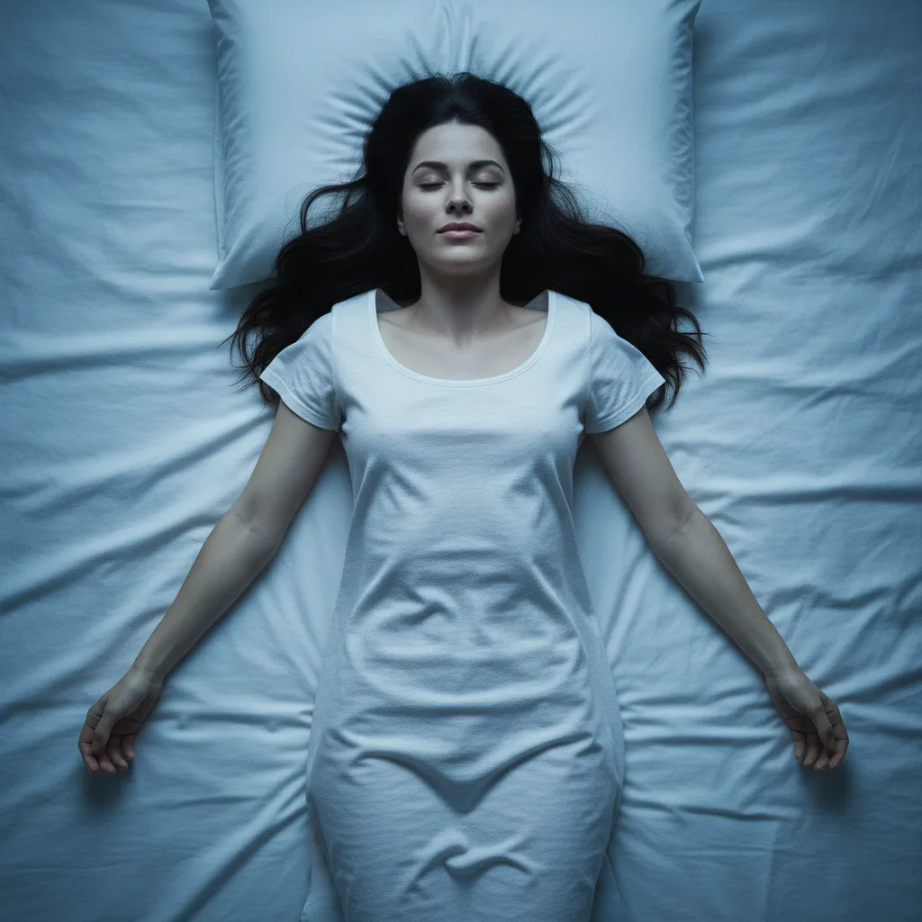 Woman in a body scan meditation